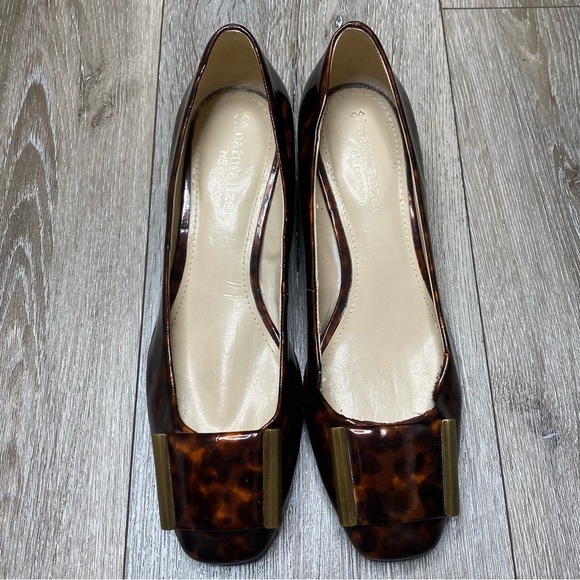 Naturalizer N5 Comfort Brown Tortoise Shell Buckle Frankee Patent Heel Size 5.5 - Picture 5 of 16